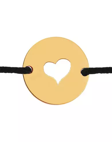 Bracelet Rond Ajouré Cœur Personnalisable sur Cordon