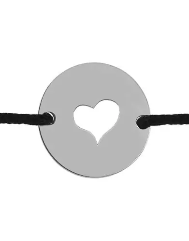 Bracelet Rond Ajouré Cœur Personnalisable sur Cordon