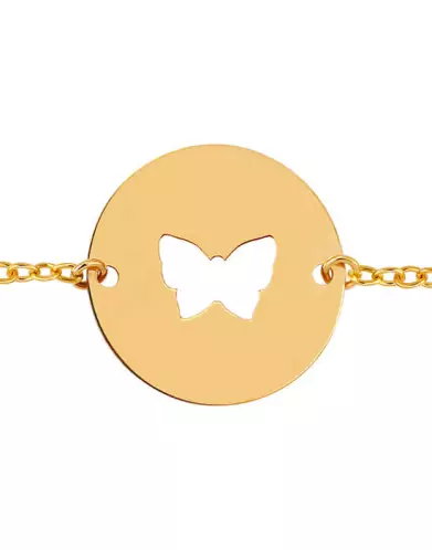 Bracelet Enfant Rond Ajouré Papillon Personnalisable sur Chaîne
