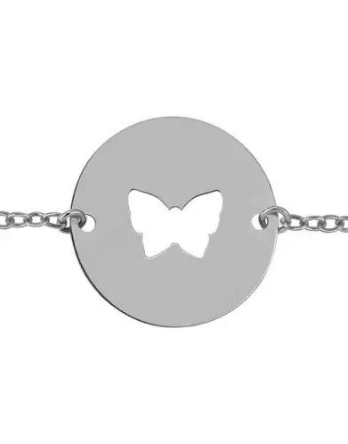 Bracelet Enfant Rond Ajouré Papillon Personnalisable sur Chaîne