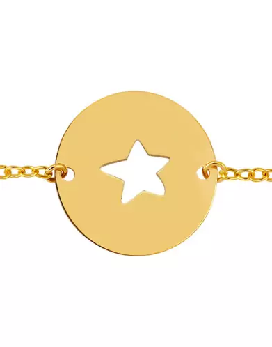 Bracelet Enfant Rond Ajouré Étoile Personnalisable sur Chaîne