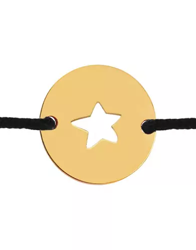 Bracelet Rond Ajouré Étoile Personnalisable sur Cordon