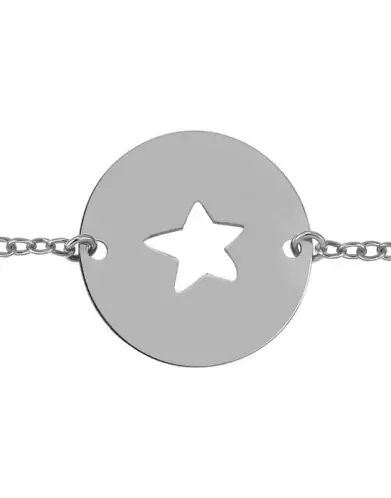 Bracelet Enfant Rond Ajouré Étoile Personnalisable sur Chaîne
