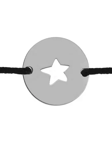 Bracelet Rond Ajouré Étoile Personnalisable sur Cordon
