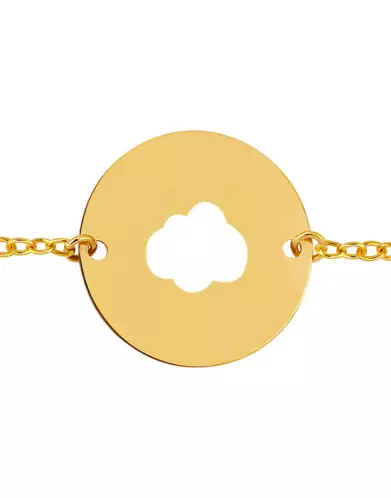 Bracelet Enfant Rond Ajouré Nuage Personnalisable sur Chaîne