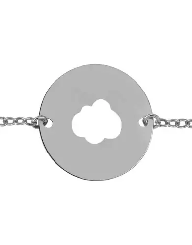 Bracelet Enfant Rond Ajouré Nuage Personnalisable sur Chaîne