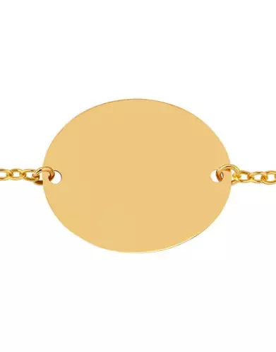 Bracelet Enfant Ovale en Or Personnalisable sur Chaîne
