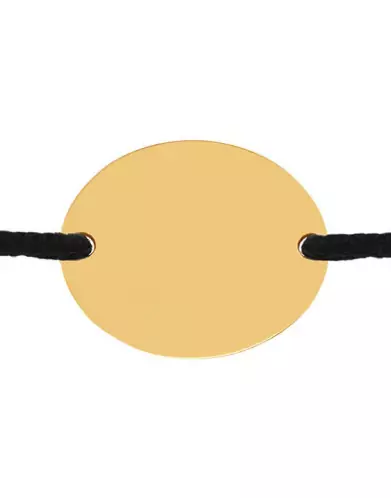 Bracelet Ovale en Or Personnalisable sur Cordon