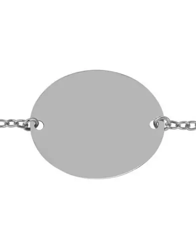 Bracelet Enfant Ovale en Or Personnalisable sur Chaîne