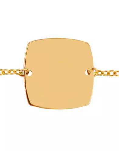 Bracelet Femme Carré en Or Personnalisable sur Chaîne