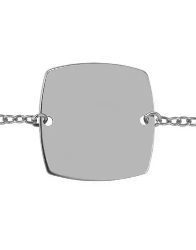 Bracelet Femme Carré en Or Personnalisable sur Chaîne