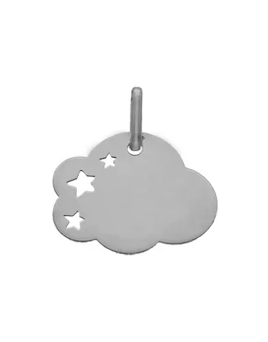 Médaille Nuage Ajourée Étoiles en Or Personnalisable Taille M