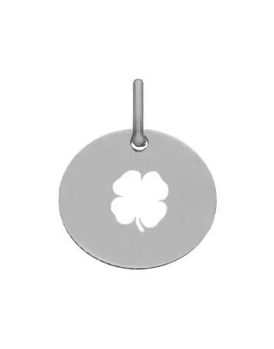 Médaille Ronde Ajourée Trèfle en Or Personnalisable Taille S