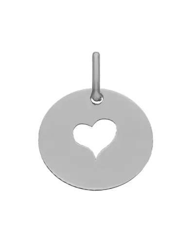 Médaille Ronde Ajourée Cœur en Or Personnalisable Taille M