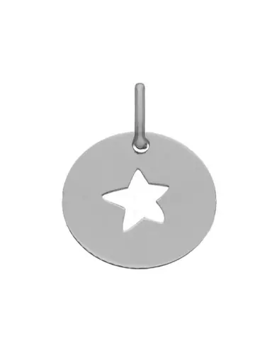 Médaille Ronde Ajourée Étoile en Or Personnalisable Taille S