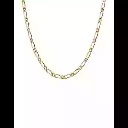 Cha&icirc;ne Maille Altern&eacute;e 1/1 en Or 45 cm image cachée