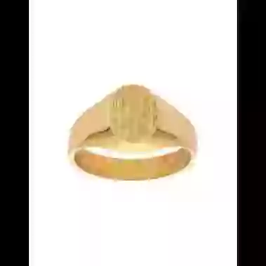Chevalière Ovale Blason Femme en Or 18K Massif à Personnaliser image cachée
