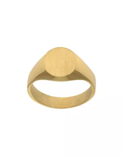 Chevalière Ovale Blason Femme en Or 18K à Personnaliser Base Large