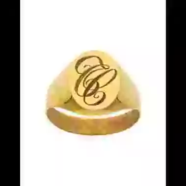 Chevalière Ovale Or Monogramme image cachée