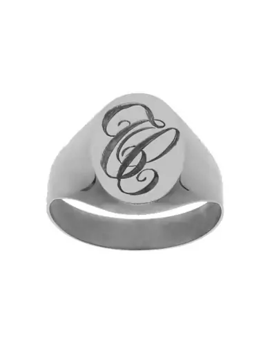 Chevalière Ovale Or Monogramme