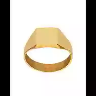 Chevalière Femme Carrée en Or à Graver image cachée