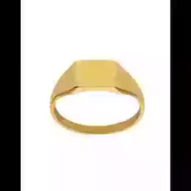 Chevalière Enfant Carrée à Graver en Or image cachée
