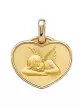 Médaille Cœur Ange qui Dort en Or Personnalisable