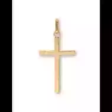 Croix Bâton en Or image cachée
