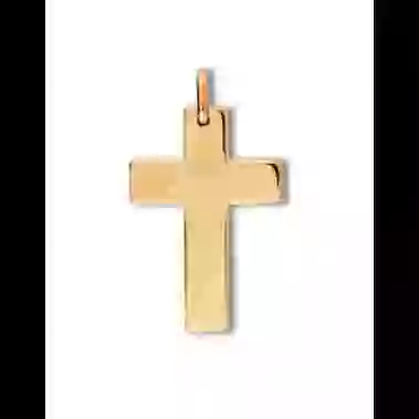 Croix Plate en Or image cachée