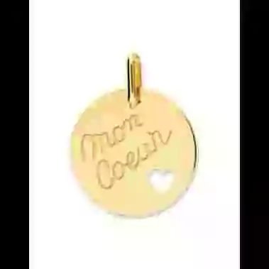 Médaille Ajourée Cœur Mon Coeur en Or Personnalisable image cachée