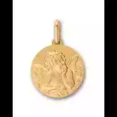 Médaille Ronde Ange Raphaël en Or Personnalisable image cachée