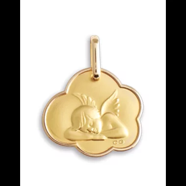 Médaille Nuage Ange qui Dort en Or Personnalisable image cachée