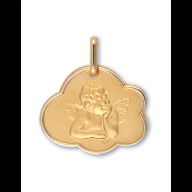 Médaille Nuage Ange Raphaël en Or Personnalisable image cachée