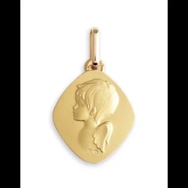 Médaille Losange Ange en Or Personnalisable image cachée