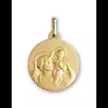 Médaille Ronde Saint Christophe en Or image cachée
