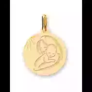 Médaille Vierge à l'enfant Soleillée image cachée