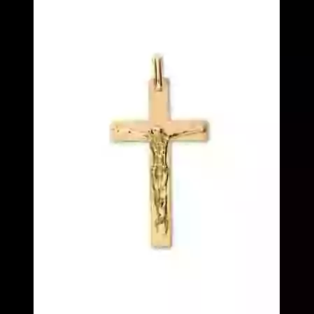 Croix Christ en Or image cachée