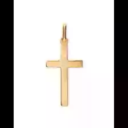 Croix Fine Polie en Or image cachée