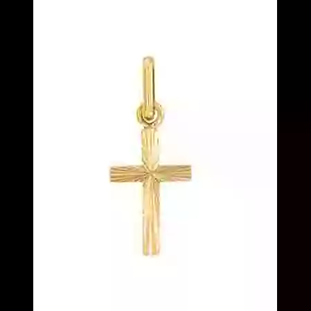 Croix Latine Soleill&eacute;e en Or image cachée