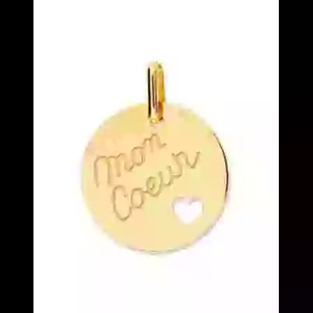 M&eacute;daille Ajour&eacute;e C&oelig;ur Mon Coeur en Or Personnalisable image cachée