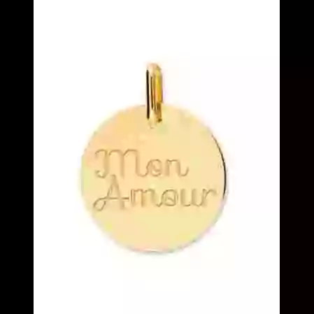 M&eacute;daille Amour en Or Personnalisable image cachée