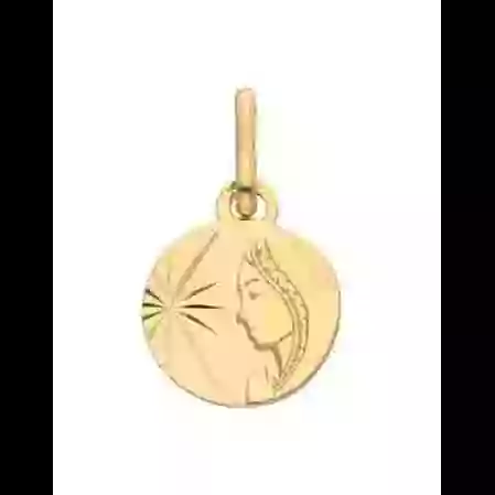 M&eacute;daille Ronde Vierge Soleill&eacute;e en Or Personnalisable image cachée
