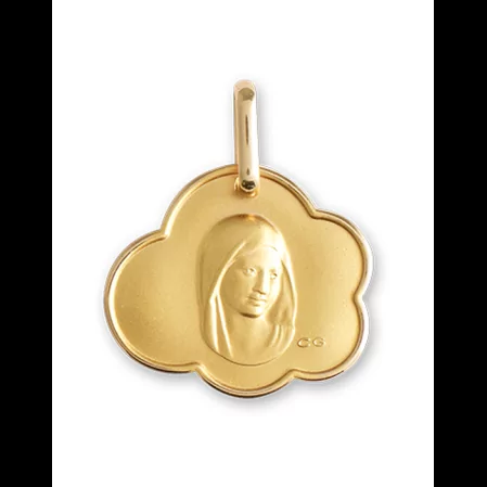 M&eacute;daille Nuage Vierge Marie en Or Personnalisable image cachée
