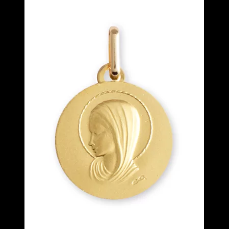 M&eacute;daille Vierge Aur&eacute;ol&eacute;e en Or Personnalisable image cachée