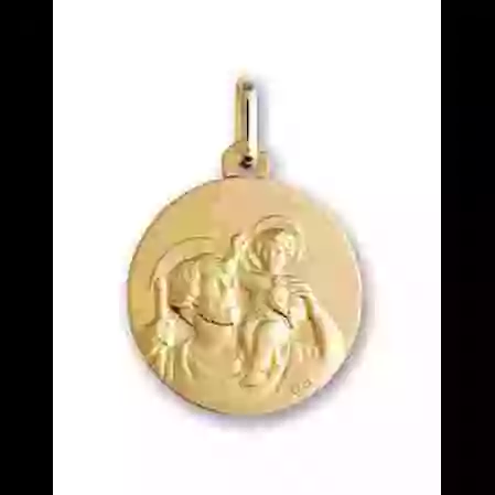 M&eacute;daille Ronde Saint Christophe en Or image cachée