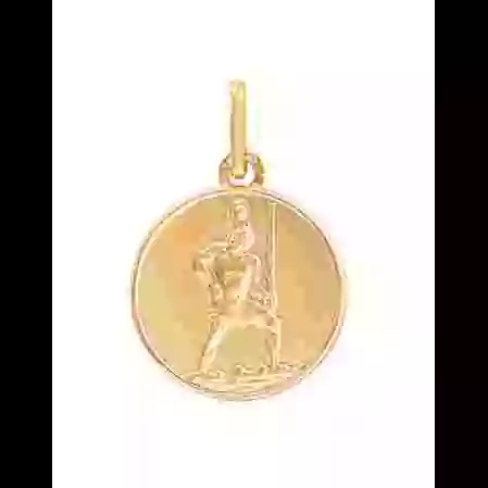 M&eacute;daille Ronde Saint Christophe en Or Personnalisable image cachée