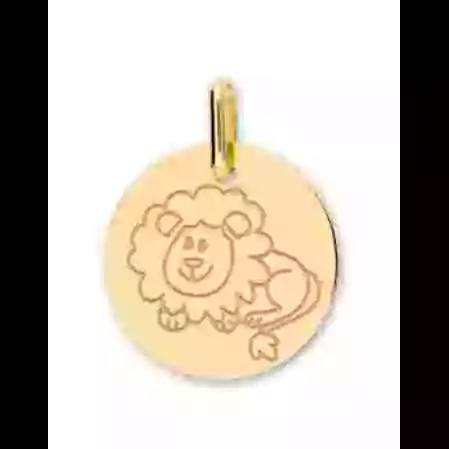 M&eacute;daille Zodiaque Enfant Or Personnalisable image cachée