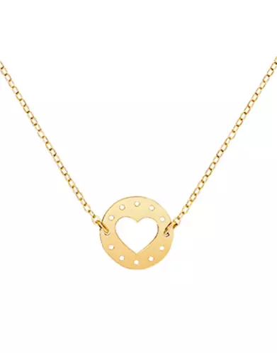 Collier Cœur Ajouré en Or Jaune 18K
