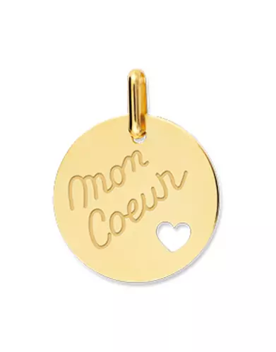 Médaille Ajourée Cœur Mon Coeur en Or Personnalisable