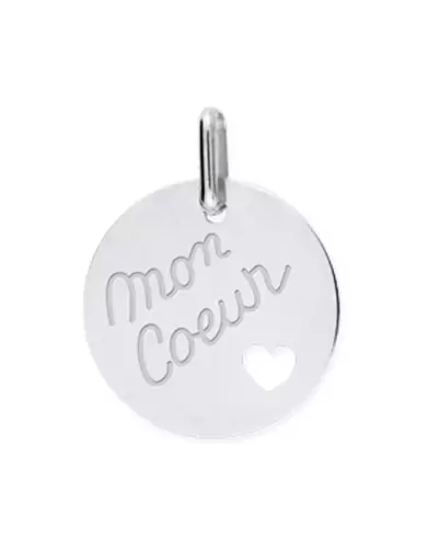 Médaille Ajourée Cœur Mon Coeur en Or Personnalisable